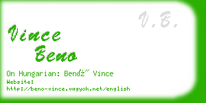 vince beno business card